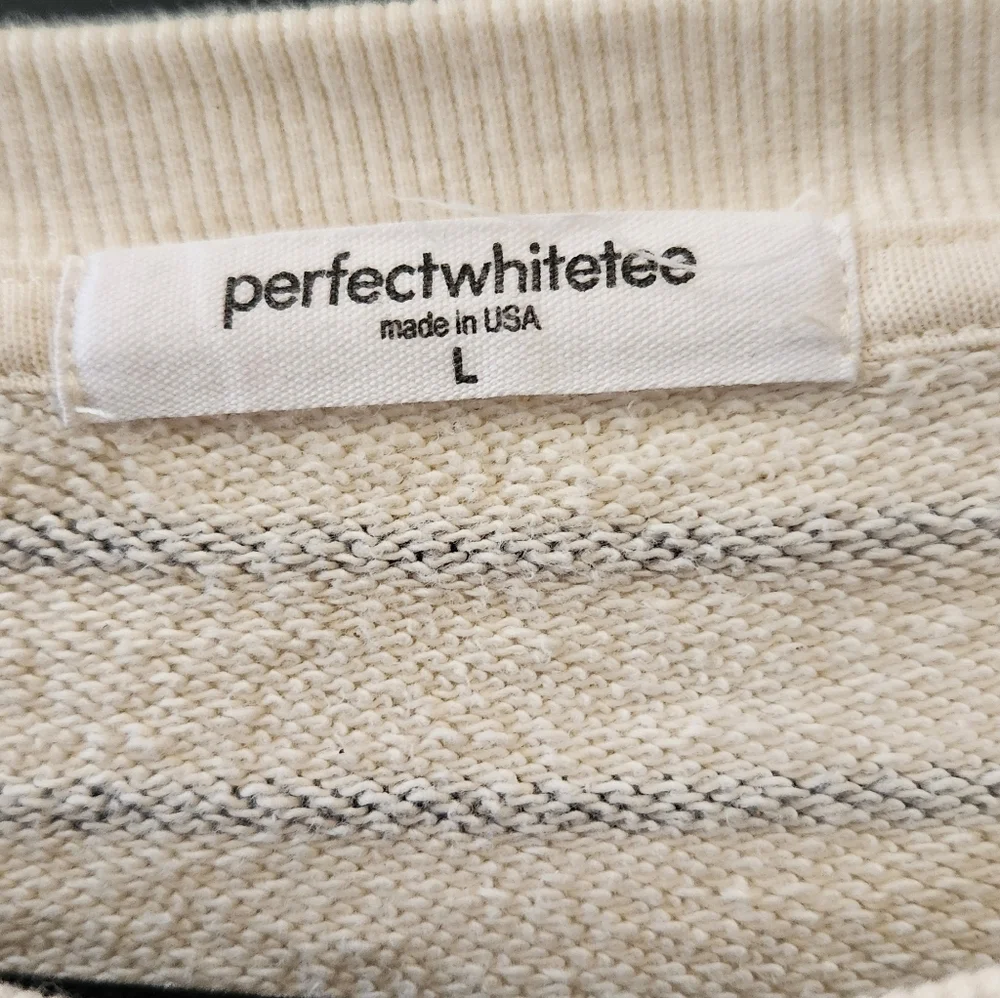 perfectwhitetee Cream and Black Striped Top - Picture 2 of 6